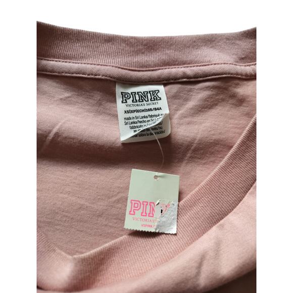 New Pink Victoria Secret crop top oversized jersey pink size XS - Picture 10 of 11